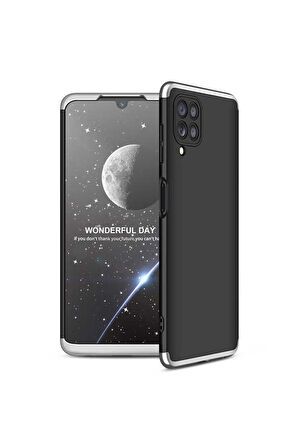 Samsung Galaxy M32 Uyumlu Kılıf Zore Ays Kapak Siyah-Gri
