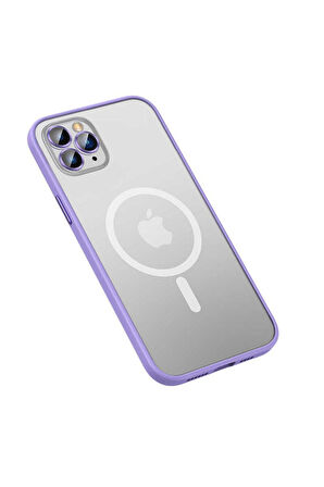 Apple iPhone 13 Pro Uyumlu Kılıf Zore Mokka Wireless Kapak Lila