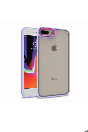 Apple iPhone 7 Plus Uyumlu Kılıf Zore Flora Kapak Lila