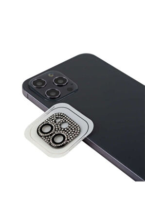 Apple iPhone 12 Mini Uyumlu CL-08 Kamera Lens Koruyucu Siyah