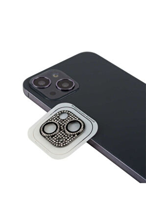 Apple iPhone 13 Mini Uyumlu CL-08 Kamera Lens Koruyucu Siyah