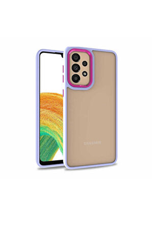 Samsung Galaxy A32 4G Uyumlu Kılıf Zore Flora Kapak Lila
