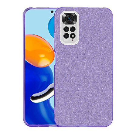 Xiaomi Redmi Note 11 Global Uyumlu Kılıf Zore Shining Silikon Mor