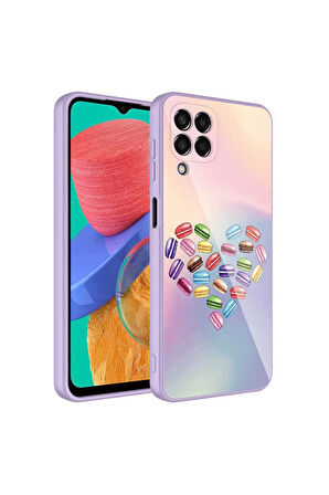 Samsung Galaxy M33 Uyumlu Kılıf Kamera Korumalı Desenli Sert Silikon Zore Epoksi Kapak NO1