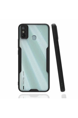 Tecno Spark 6 Go Uyumlu Kılıf Zore Parfe Kapak Siyah