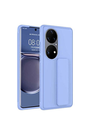 Huawei P50 Pro Uyumlu Kılıf Zore Qstand Kapak Lila
