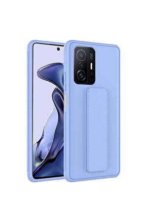 Xiaomi Mi 11T 5G Uyumlu Kılıf Zore Qstand Kapak Lila