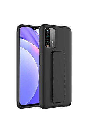 Xiaomi Redmi Note 10S Uyumlu Kılıf Zore Qstand Kapak Siyah