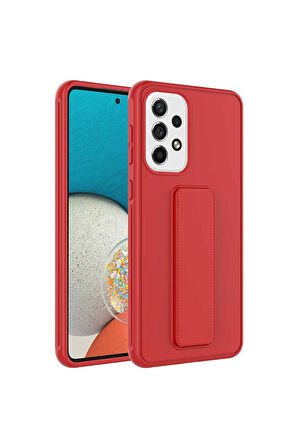 Samsung Galaxy A23 Uyumlu Kılıf Zore Qstand Kapak Kırmızı