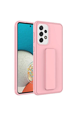 Samsung Galaxy A72 Uyumlu Kılıf Zore Qstand Kapak Pembe