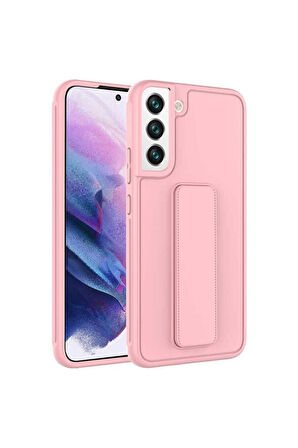 Samsung Galaxy S22 Uyumlu Kılıf Zore Qstand Kapak Pembe