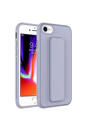 Apple iPhone SE 2022 Uyumlu Kılıf Zore Qstand Kapak Gri