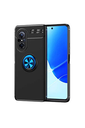 Huawei Nova 9 SE Uyumlu Kılıf Zore Ravel Silikon Kapak Siyah-Mavi