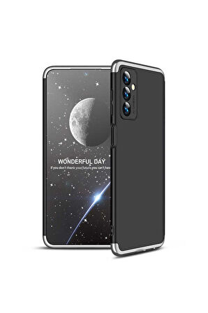 Samsung Galaxy M23 Uyumlu Kılıf Zore Ays Kapak Siyah-Gri