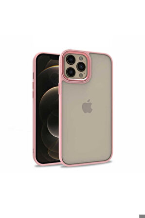 Apple iPhone 12 Pro Max Uyumlu Kılıf Zore Flora Kapak Rose Gold