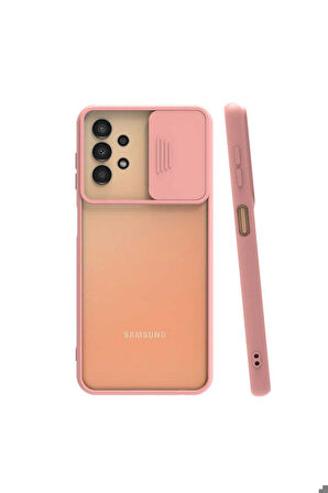 Samsung Galaxy A33 5G Uyumlu Kılıf Zore Lensi Kapak Pembe Açık