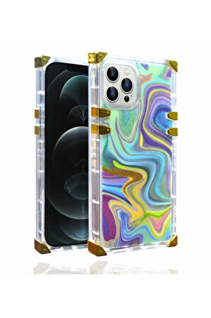 Apple iPhone 13 Pro Max Uyumlu Kılıf Zore Ples Kapak Mavi