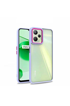 Realme C35 Uyumlu Kılıf Zore Flora Kapak Lila