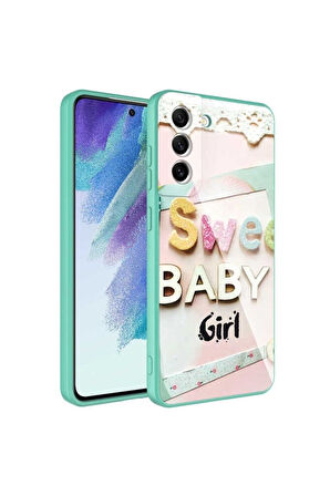 Samsung Galaxy S21 FE Uyumlu Kılıf Kamera Korumalı Desenli Sert Silikon Zore Epoksi Kapak NO5