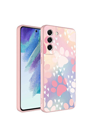 Samsung Galaxy S21 FE Uyumlu Kılıf Kamera Korumalı Desenli Sert Silikon Zore Epoksi Kapak NO4