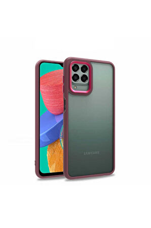 Samsung Galaxy M33 Uyumlu Kılıf Zore Flora Kapak Kırmızı