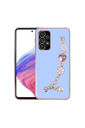 Samsung Galaxy A52 Uyumlu Kılıf El Tutamaçlı Kamera Korumalı Zore Taka Silikon Kapak Mor