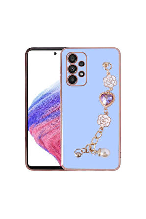Samsung Galaxy A23 Uyumlu Kılıf El Tutamaçlı Kamera Korumalı Zore Taka Silikon Kapak Mor
