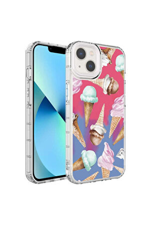 Apple iPhone 8 Plus Uyumlu Kılıf Kamera Korumalı Renkli Desenli Sert Silikon Zore Korn Kapak NO9