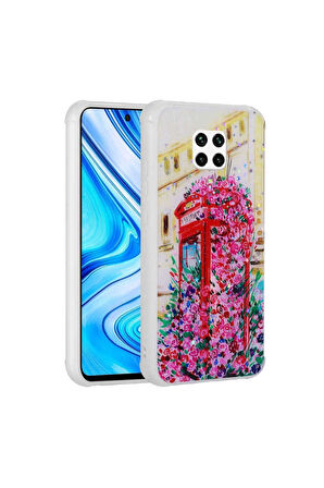 Xiaomi Redmi Note 9 Pro Uyumlu Kılıf Simli Desenli Kamera Korumalı Parlak Zore Popy Kapak Kulübe