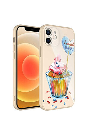 Apple iPhone 12 Uyumlu Kılıf Kamera Korumalı Desenli Sert Silikon Zore Epoksi Kapak NO8