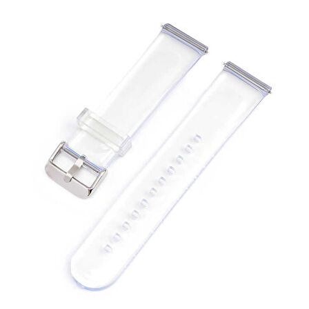 Huawei GT2 46mm Uyumlu Kordon Silikon Şeffaf Transparan Esnek KRD-13 Kayış 