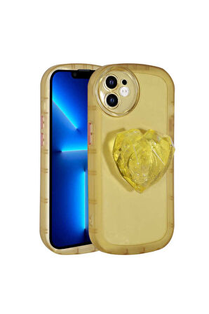 Apple iPhone 11 Uyumlu Kılıf Kamera Korumalı Pop Soketli Renkli Zore Ofro Kapak Sarı