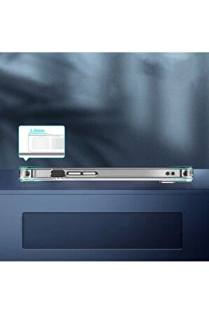 Apple iPhone 12 Pro Uyumlu Kılıf Standlı Şeffaf Silikon Zore L-Stand Kapak