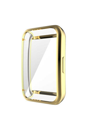 Huawei Band 7 Uyumlu Zore Watch Gard 09 Koruyucu Silikon Gold