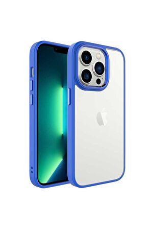 Apple iPhone 14 Pro Uyumlu Kılıf Zore Krom Kapak Lacivert