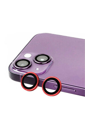 Apple iPhone 14 Uyumlu CL-07 Kamera Lens Koruyucu Kırmızı
