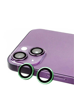 Apple iPhone 14 Uyumlu CL-07 Kamera Lens Koruyucu Açık Yeşil
