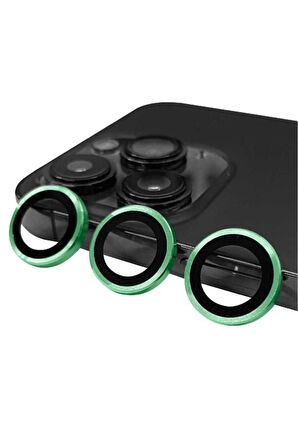 Apple iPhone 14 Pro Uyumlu CL-07 Kamera Lens Koruyucu Açık Yeşil