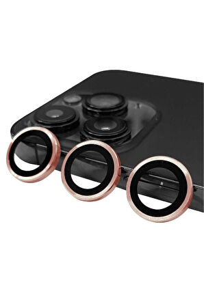 Apple iPhone 14 Pro Max Uyumlu CL-07 Kamera Lens Koruyucu Rose Gold