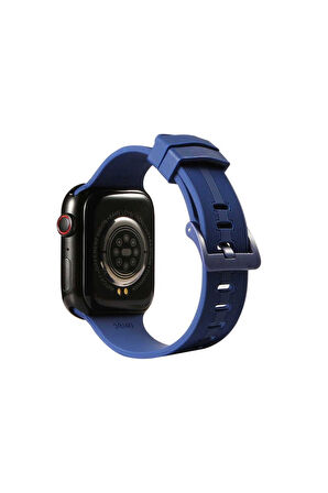 Apple Watch 44mm Uyumlu Kordon Silikon Yumuşak Esnek Sportif KRD-23 Kayış Lacivert