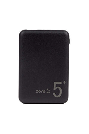 Zore ZR-PW04 Led Işıklı Taşınabilir Powerbank 5000 mAh Siyah