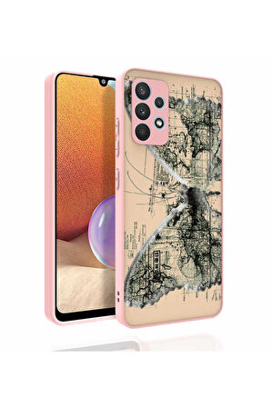 Samsung Galaxy A32 4G Uyumlu Kılıf Desenli Kamera Korumalı Parlak Zore Nora Kapak NO4
