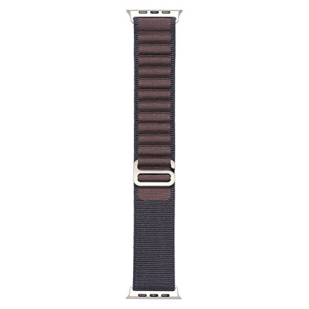 Apple Watch 7 41mm Uyumlu Kordon Alpine Hasır Örgü Zore KRD-74 Kumaş Kayış Koyu Mor