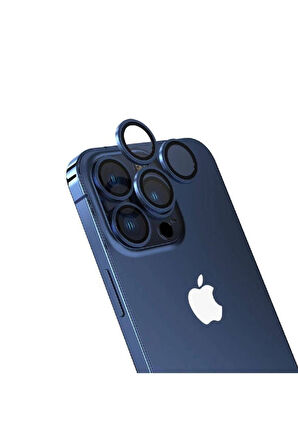 Apple iPhone 15 Pro Max Uyumlu Zore CL-15 Parmak İzi Bırakmayan Anti-Reflective Kamera Lens Koruyucu Midnight