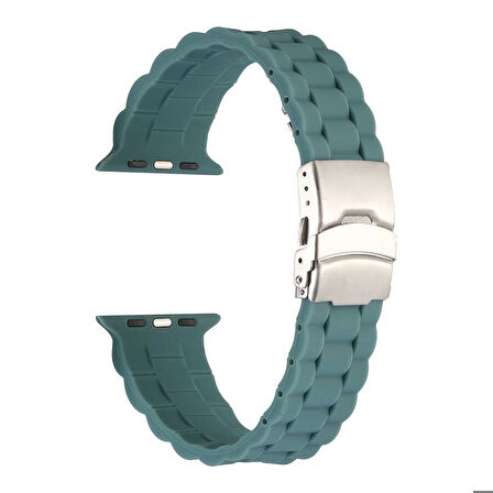 Apple Watch 44mm Uyumlu KRD-72 Silikon Kordon Açık Yeşil