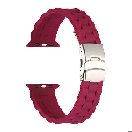 Apple Watch 7 45mm Uyumlu KRD-72 Silikon Kordon Koyu Mor