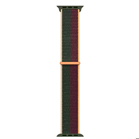 Apple Watch Ultra 49mm Uyumlu Kordon Hasır Örgü Cırt Cırtlı Terletmeyen Zore KRD-03 Kumaş Kayış Cherry Green