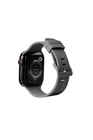 Apple Watch Ultra 49mm Uyumlu Kordon Silikon Yumuşak Esnek Sportif KRD-23 Kayış Gri