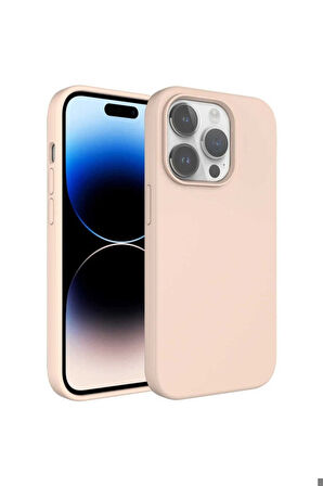 Apple iPhone 14 Pro Uyumlu Kılıf Sıvı Teknolojili Silinebilir Sert Zore Kivi Kapak Pembe Açık