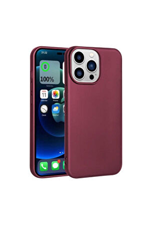Apple iPhone 14 Pro Max Uyumlu Kılıf Zore Premier Silikon Kapak Mürdüm